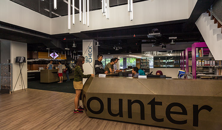 Modern stylish library at KDU University College Utropolis Glenmarie