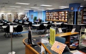 Well-equipped library at Asia Pacific University