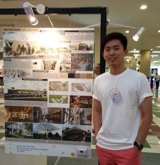 I met EduSpiral a few years ago after completing my Diploma at LKW. I wanted to continue my degree at a better university & EduSpiral showed the number of awards won by First City UC for interior design which convinced me. Jun Hao at his graduation showcase, Interior Design at First City University College